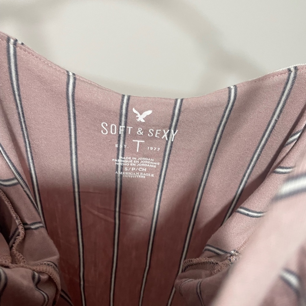 Striped Pink Ruffle Top - Picture 2 of 4